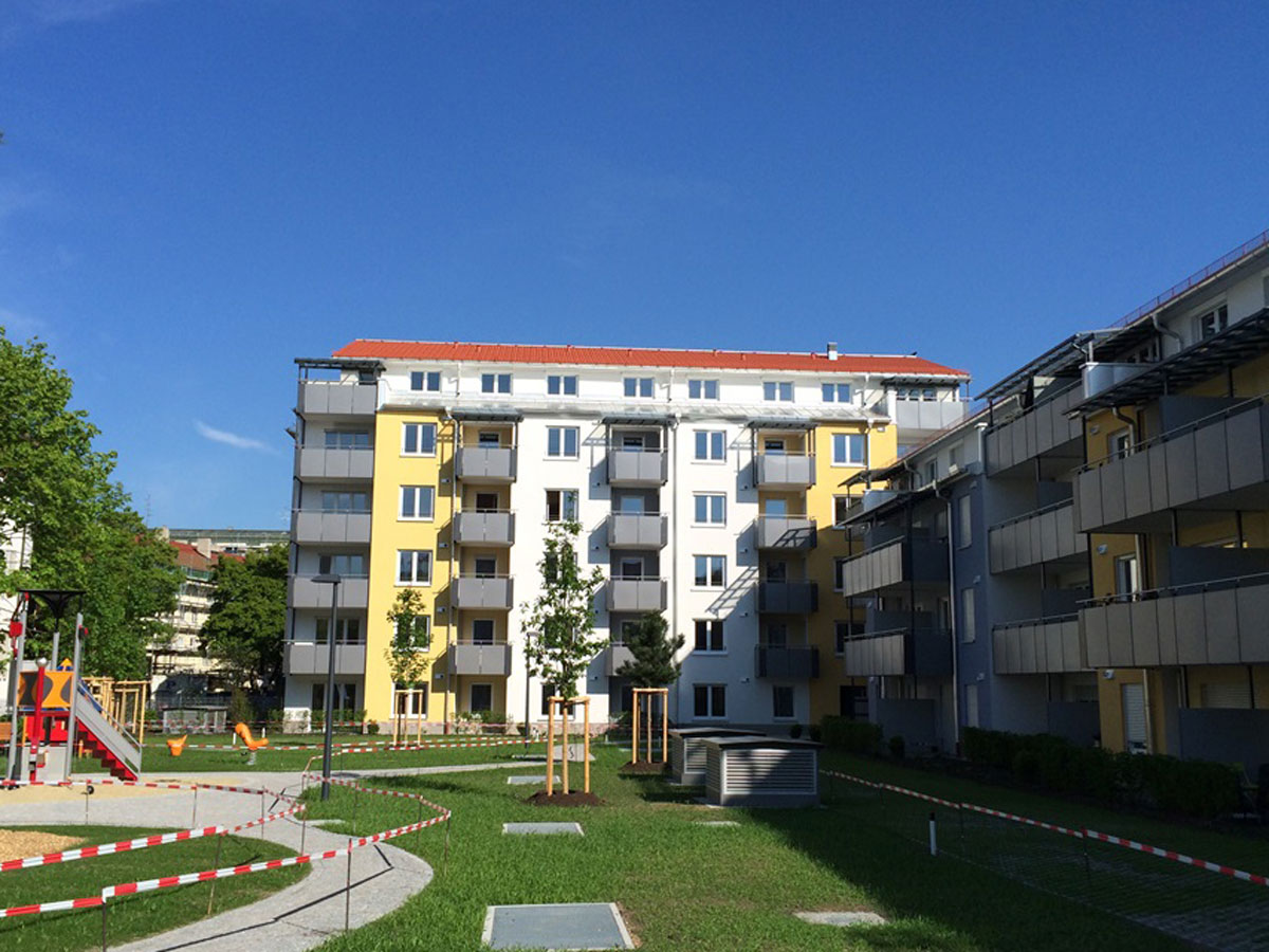 Wohnanlage mit 48 Wohneinheiten, München – Aufstockung bzw. Neubau
