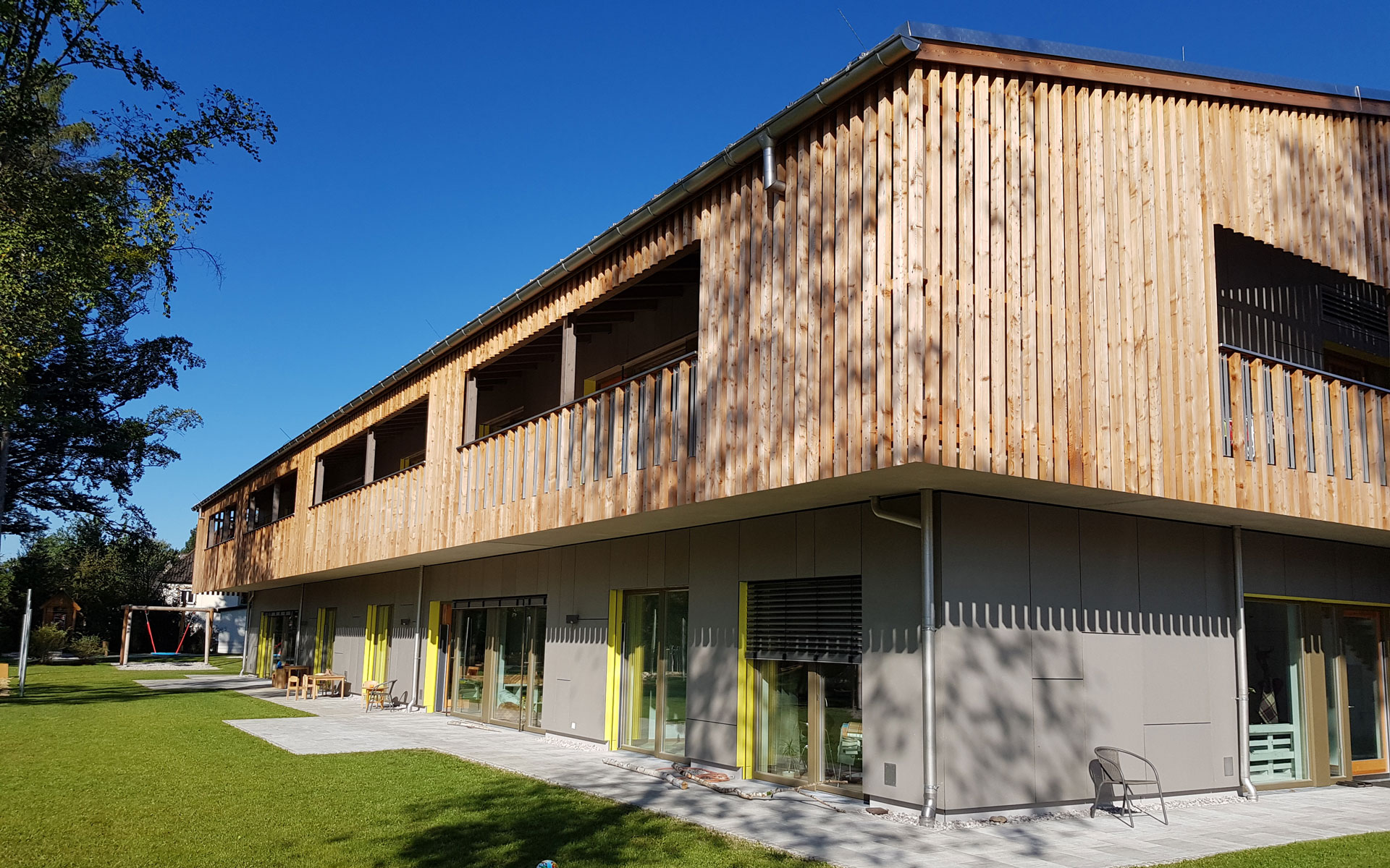 Viergruppiger integrativer Kindergarten mit PV-Anlage, Freilassing – Neubau